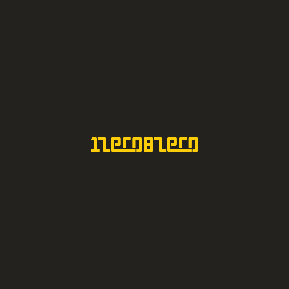 Image of the logo 1zero8zero in two colors, bright yellow and dark grey. This is an image related to a project inside Pedro Rodrigues (Treze413) graphic design portfolio.