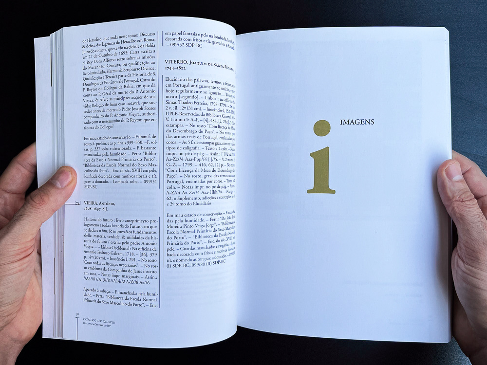 Image of Insive view 11 of Catálogo de Livro Antigo IPP SDP-BC Spine. This is an image related to a project inside Pedro Rodrigues (Treze413) graphic design portfolio.
