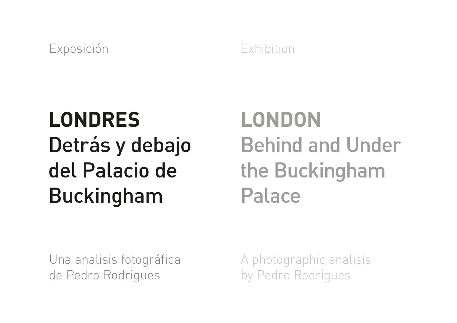 Image of the design created for the exhibition "Londres: detras y debajo del Palacio de Buckingham". This is an image related to a project inside Pedro Rodrigues (Treze413) graphic design portfolio.