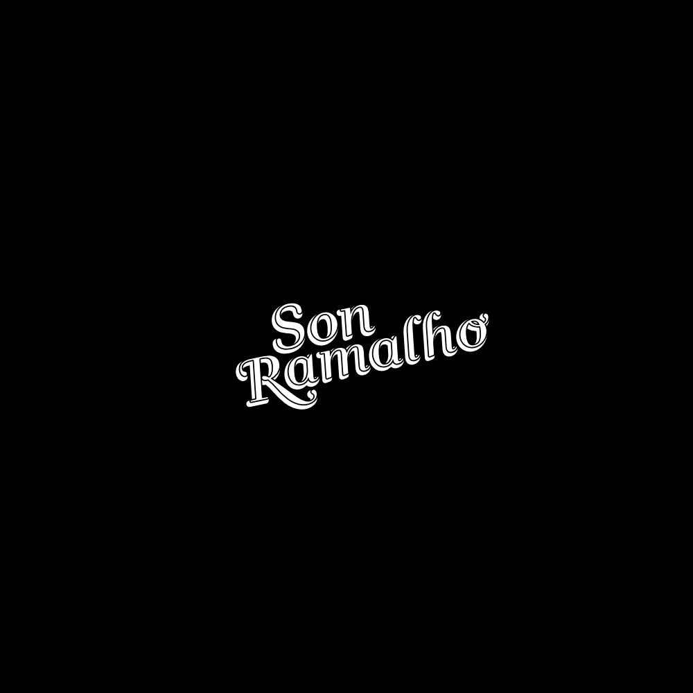 Image of the logo Son Ramalho in negative monochrome.  This is an image related to a project inside Pedro Rodrigues (Treze413) graphic design portfolio.