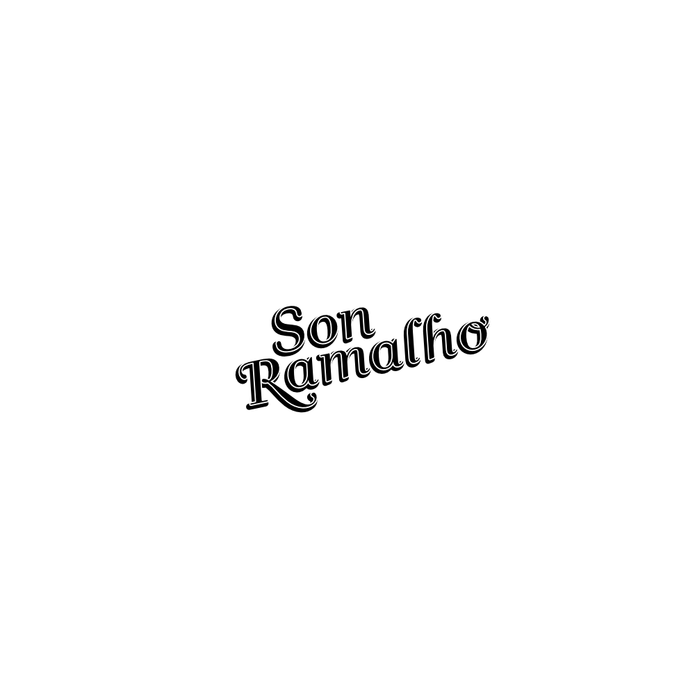 Image of the logo Son Ramalho in positive monochrome.  This is an image related to a project inside Pedro Rodrigues (Treze413) graphic design portfolio.
