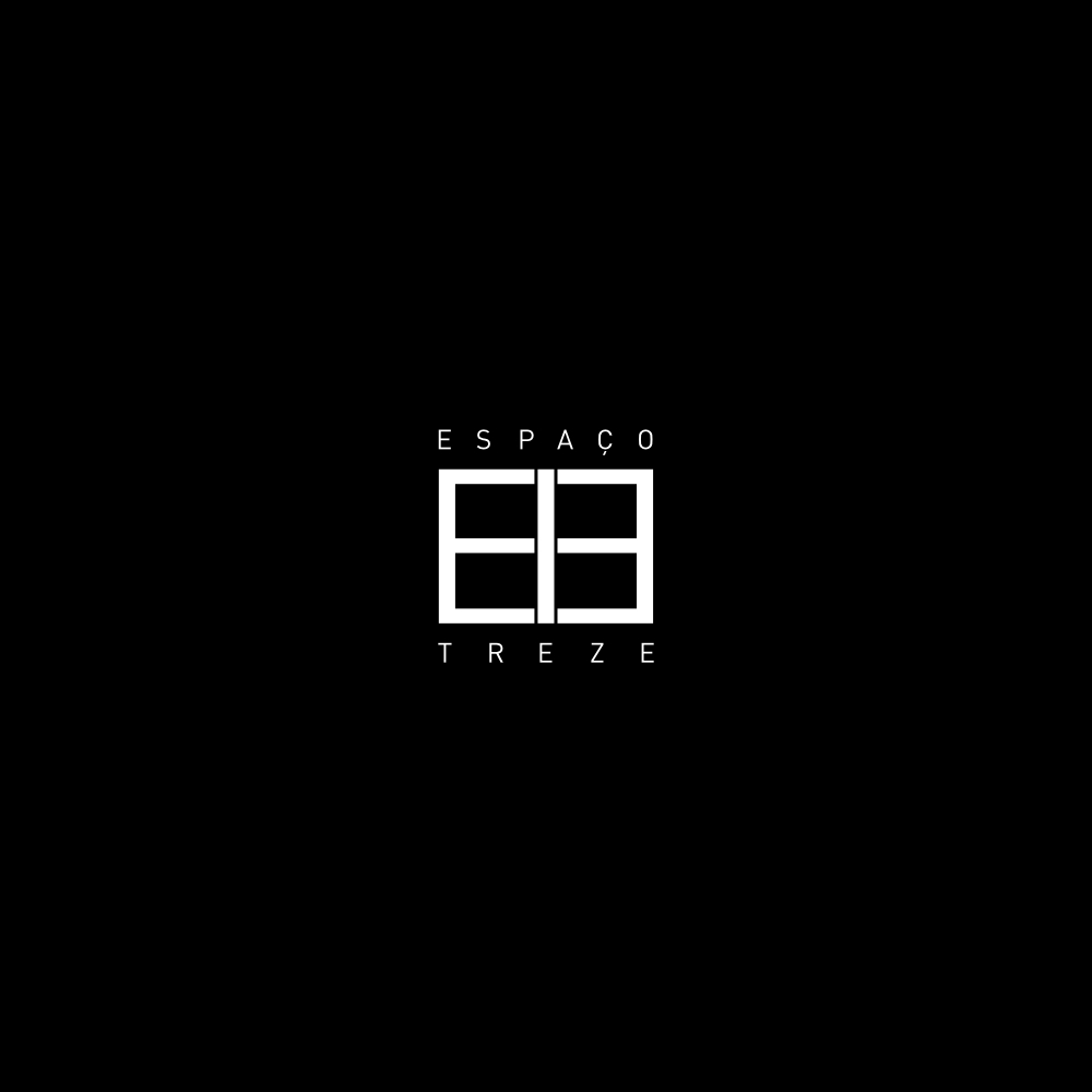 Image of the logo Espaço 13 in monochrome negative. This is an image related to a project inside Pedro Rodrigues (Treze413) graphic design portfolio.
